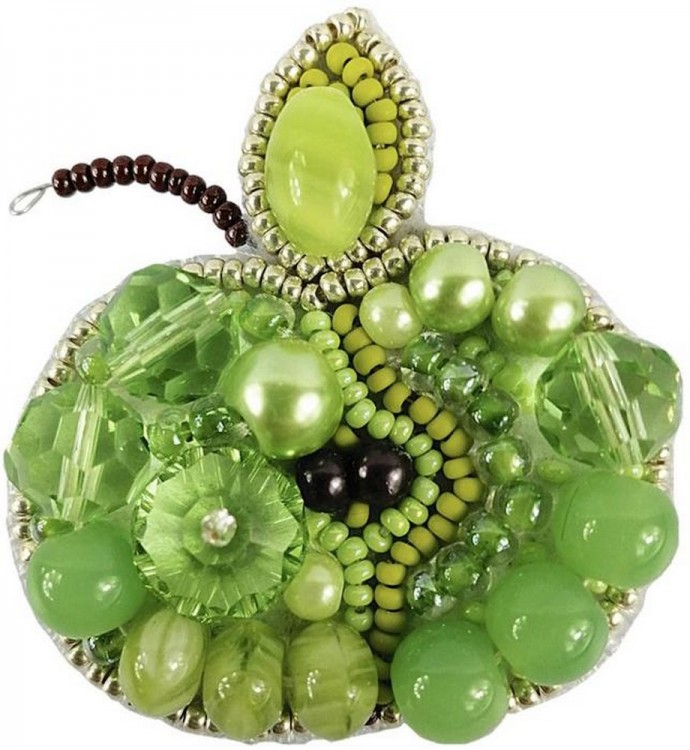 Набор для вышивания Crystal Art БП-256 Брошь "Зелёное яблоко"