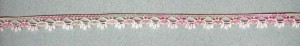 IEMESA 3480/B1 Мерсеризованное хлопковое кружево, ширина 10 мм, цвет оливково-розовый с белым