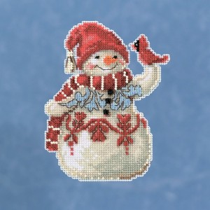 Mill Hill JS201914 Snowman With Cardinal (Снеговик с птенцом)