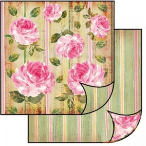 Stamperia SBB096 Бумага двухсторонняя для скрапбукинга "Розы на ткани"