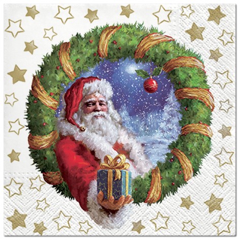PAW Decor Collection SDL014600 Салфетка трехслойная для декупажа "Подарок от Деда Мороза"