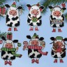 Набор для вышивания Design Works 1695 Елочные игрушки "Рождественские коровы"