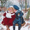 Набор для вышивания Eva Rosenstand 12-837 Дети на качелях зимой