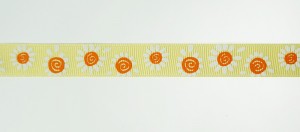 SAFISA 25305-15мм-32 Лента репсовая с напечатаным рисунком, ширина 15 мм, цвет 32 - желтый