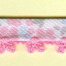 Matsa 244295/01 Косая бейка с фестонным краем, ширина 10 мм, цвет бело-розовый