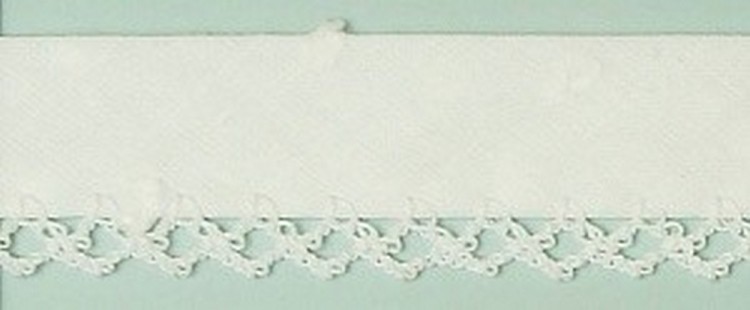 LAKIDAIN RUBI-2/1 Косая бейка декоративная, цвет белый, ширина 20 мм