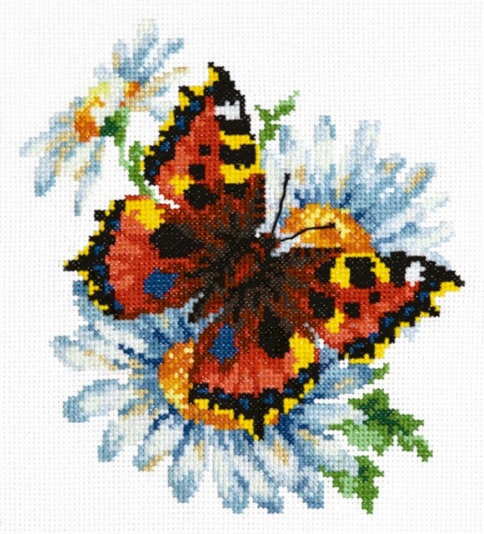 Набор для вышивания Чудесная игла 42-11 Бабочка и ромашки