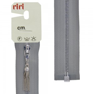 Riri 3004233/60/2103 Молния металлическая, разъемная, 4 мм, 60 см, светло-серый