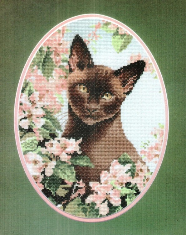 Набор для вышивания Heritage JSBC304E Burmese Cat (Бирманская кошка)