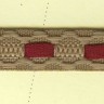 Matsa 13075/49 Тесьма декоративная, ширина 11 мм, бежевая с красной лентой