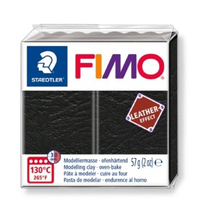 Fimo 8010-909 Полимерная глина "Leather-Effect" черная