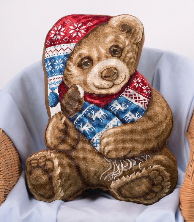 Набор для вышивания Панна PD-1877 (ПД-1877) Подушка Мой Медвежонок