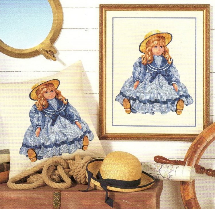 Набор для вышивания Vervaco 2002/45604 Кукла в голубом