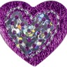HKM 42644 Термоаппликация "Сердце с блёстками фиолетовое маленькое"