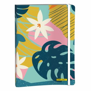 Online 18021 Скетчбук "Bullet Journal" с разметкой, дизайн обложки "Tropical"