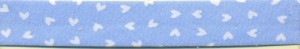Matsa 3313/30/2 Косая бейка декоративная "сердечки", ширина 30 мм, цвет голубой