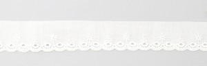 IEMESA 19751/01 Шитье-вышивка на батисте, ширина 20 мм, цвет белый