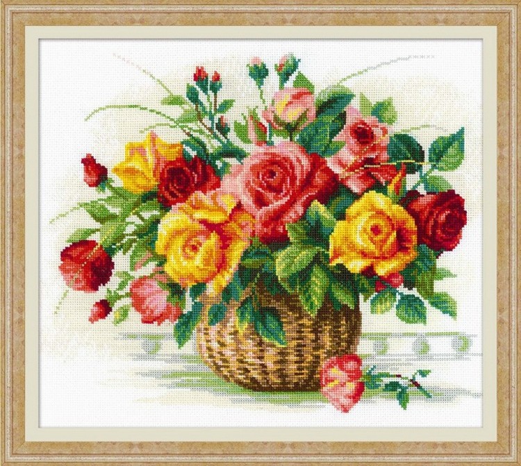 Набор для вышивания Риолис 1722 Корзина с розами
