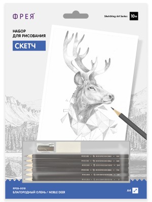 Фрея RPSB-0018 Скетч для раскрашивания чернографитными карандашами "Благородный олень"