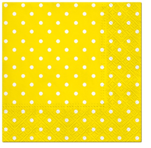PAW Decor Collection SDL066017 Салфетка трехслойная для декупажа "Горох (желтый)"