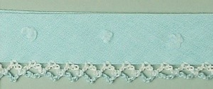 LAKIDAIN RUBI-2BIC/7-1 Косая бейка декоративная, цвет голубой с белым, ширина 20 мм