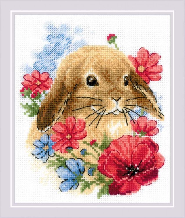Набор для вышивания Риолис 1986 Кролик в цветах