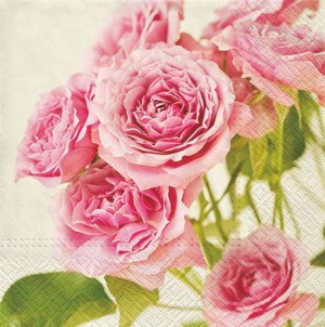 PAW Decor Collection SDL090400 Салфетка трехслойная для декупажа "Розовые розы"