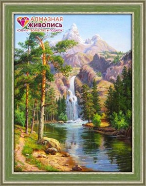 Алмазная живопись АЖ-1347 Горный водопад