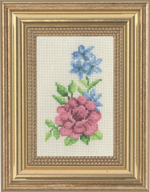 Permin 13-1136 Роза и голубые цветы