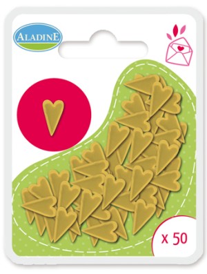 Aladine 41038 Брадсы для украшения и создания открыток "Золотые сердца"