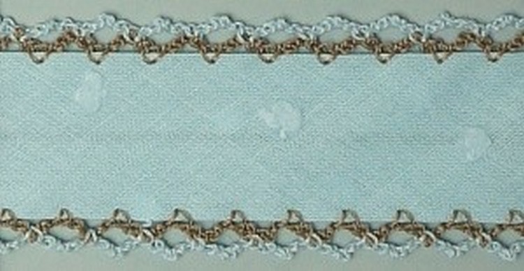LAKIDAIN RUBI-3EBIC/7-113 Косая бейка декоративная, цвет голубой с серым, ширина 30 мм