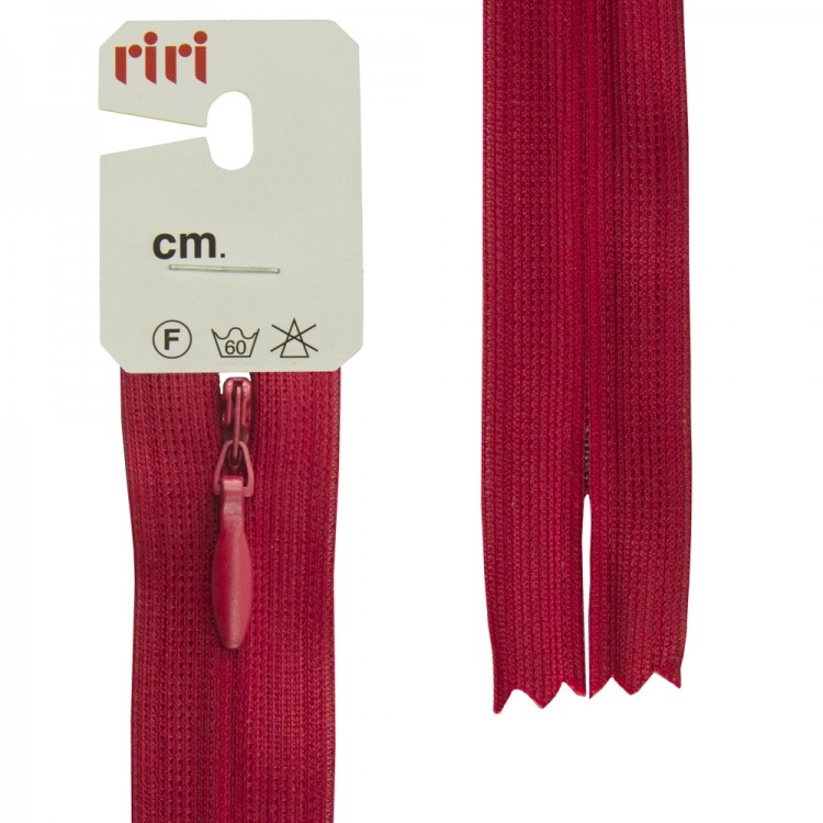 Riri 6010917/60/2410 Молния потайная, неразъемная, 4 мм, 60 см, красный темный