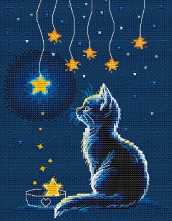 Набор для вышивания Collection D'Art BC8115 Котёнок и звёздное молоко