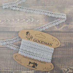 Goodman K-5001-31 Кружево плетеное, ширина 10 мм, цвет серый, 5 м