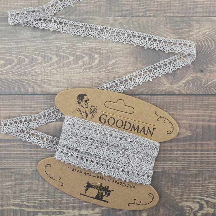 Goodman K-5001-31 Кружево плетеное, ширина 10 мм, цвет серый, 5 м