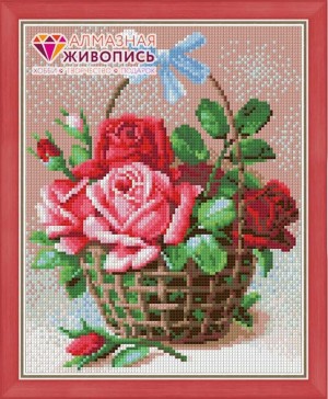 Алмазная живопись АЖ-1451 Корзинка роз
