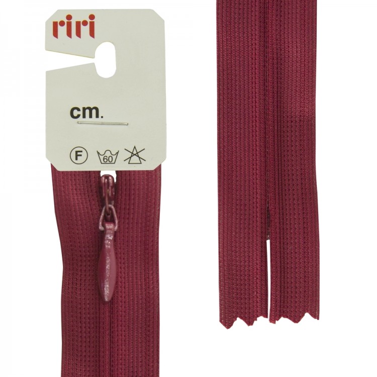 Riri 6010917/60/2411 Молния потайная, неразъемная, 4 мм, 60 см, бордовый