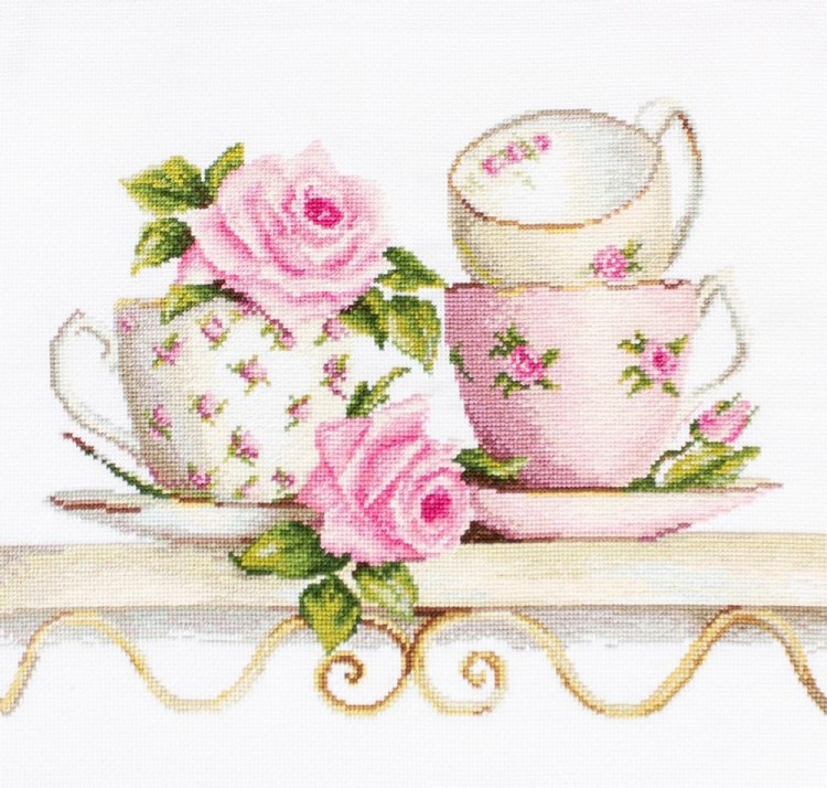 Набор для вышивания Luca-S B2327 Чайные чашки с розами