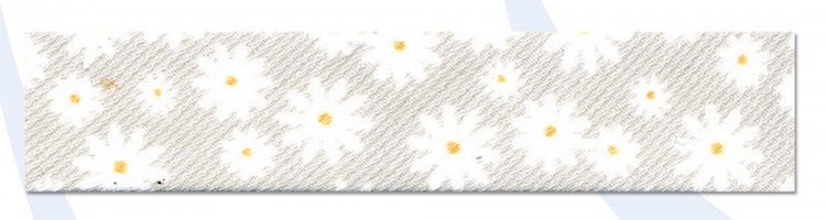 SAFISA 6522-20мм-87 Косая бейка с рисунком, хлопок/полиэстер, ширина 20 мм, цвет 87 - светло-серый/белый