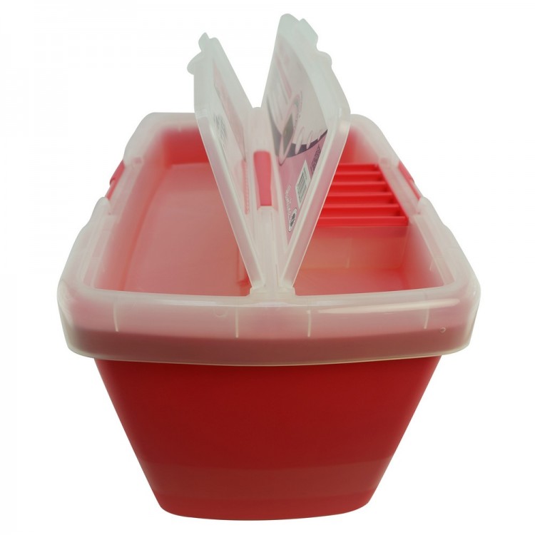 Hemline MR4608.PINK Контейнер с крышкой на защелке для хранения швейных принадлежностей