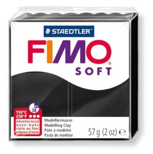 Fimo 8020-9 Полимерная глина Soft чёрная