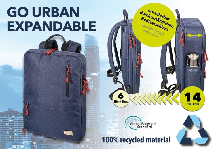 Troika BGO33/DB Деловой рюкзак для ноутбука, расширяемый