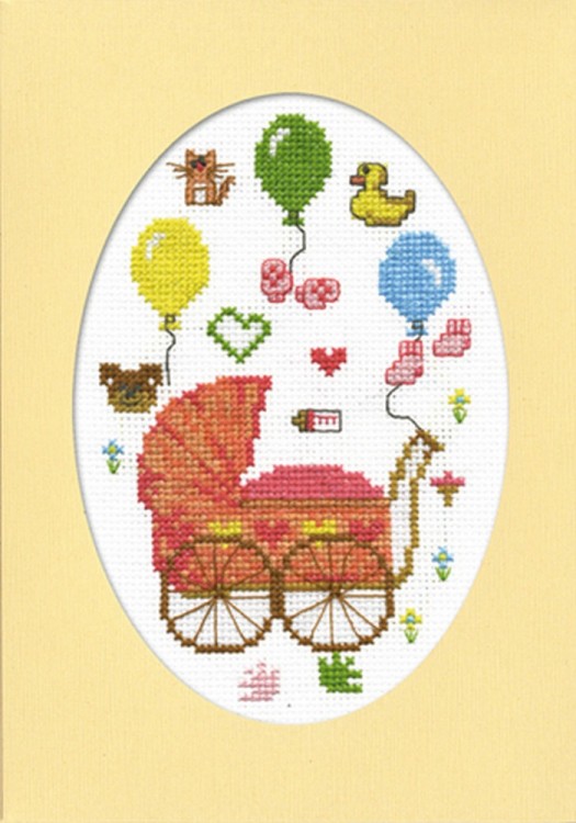 Набор для вышивания Марья Искусница 10.004.01 Открытка "С рождением дочурки"