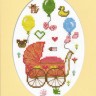 Набор для вышивания Марья Искусница 10.004.01 Открытка "С рождением дочурки"