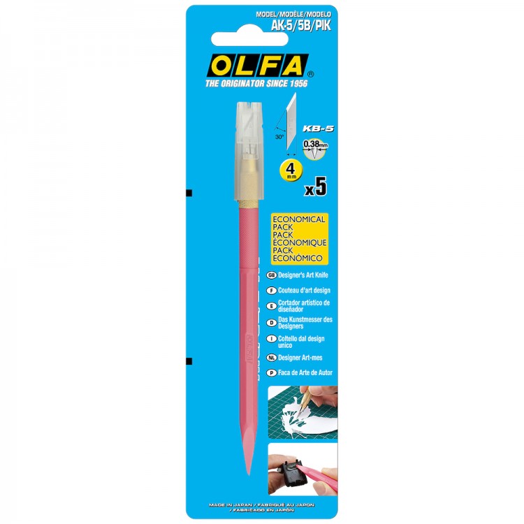 OLFA AK-5/5PIK Набор: нож макетный с 5 лезвиями и 1 иглой для прокола