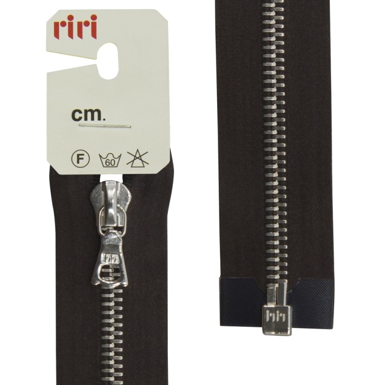 Riri 3551226/60/2226 Молния металлическая, разъемная, на атласной тесьме, 6 мм, 60 см, темный шоколад