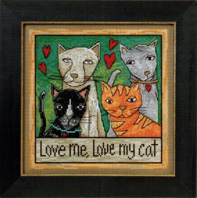 Набор для вышивания Mill Hill ST150202 Love Me, Love My Cat