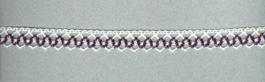 IEMESA 1862/78 Мерсеризованное хлопковое кружево, ширина 17 мм, цвет белый с сиреневым
