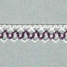 IEMESA 1862/78 Мерсеризованное хлопковое кружево, ширина 17 мм, цвет белый с сиреневым