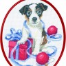 Набор для вышивания Permin 92-6611 Рождественский щенок